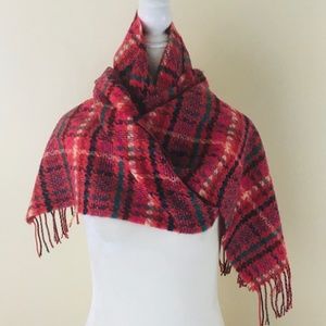 100% Cashmere Scotland Pink Orange Scarf